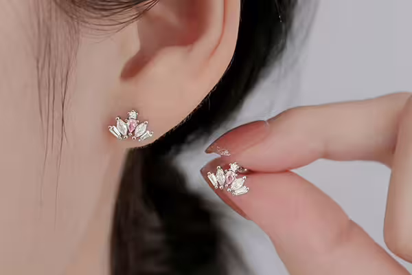 皇冠晶鑽×轉珠耳環