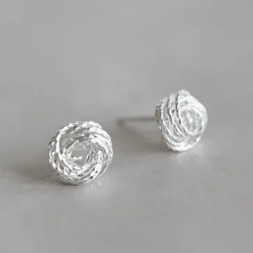 925銀針&times;麻花毛線球&times;耳針