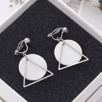 三角圓片×耳夾