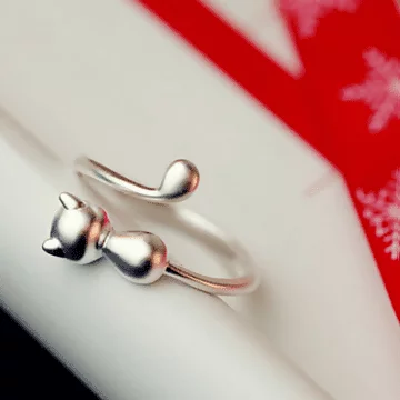 925銀飾×萌貓的長尾巴×開口戒指