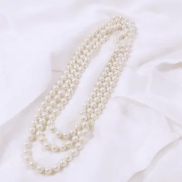 超長珍珠串×長項鍊