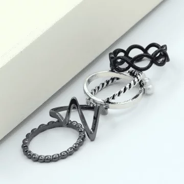 復古麻花珍珠×四套件戒指組