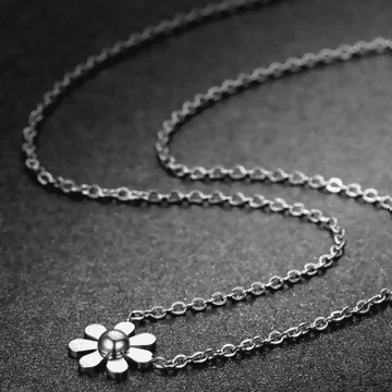 鋼飾×小雛菊×鎖骨項鍊×鋼色