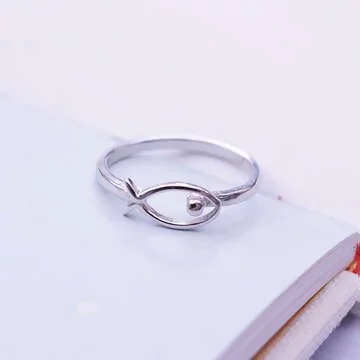 925銀飾×鏤空小魚×開口戒指