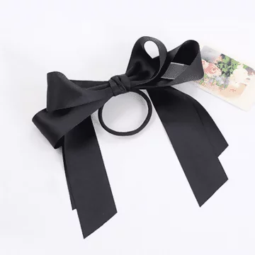雙層大緞帶蝴蝶結×束髮圈×靚黑