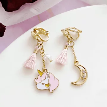 彩虹小馬月亮流蘇×軟墊三角耳夾