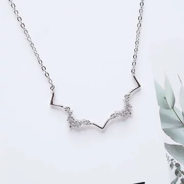 925銀飾&times;波浪V字晶鑽&times;鎖骨項鍊