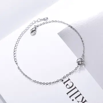 925銀飾×幾何球鏤空晶鑽×手鍊