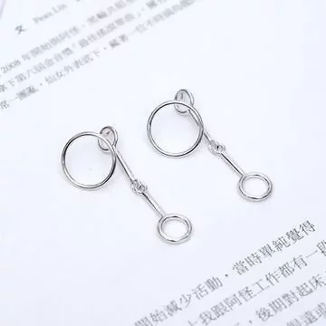925銀針×圓圈搖搖×後掛式耳針