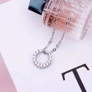 925銀飾&times;鏤空晶鑽圓環&times;鎖骨項鍊