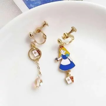 童話愛麗絲與撲克牌&times;不對稱螺旋耳夾