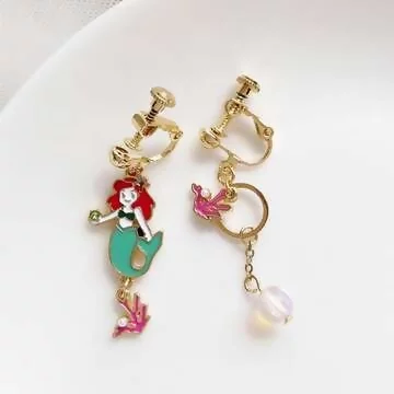 童話美人魚與珊瑚礁&times;不對稱螺旋耳夾