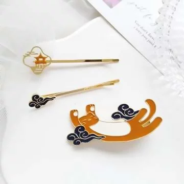 功夫貓咪×三套件髮夾組