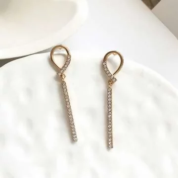 水滴一字晶鑽&times;吊墜耳環