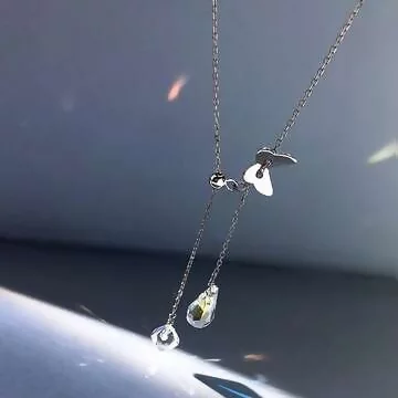 925銀飾×蝴蝶水滴流蘇×鎖骨項鍊