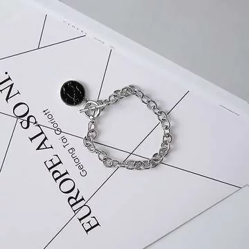 個性黑色大理石×手鍊