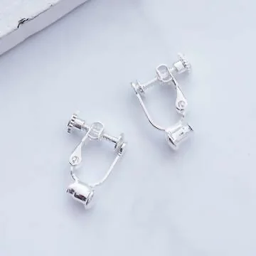 垂直插入式耳夾轉換器&times;螺旋耳夾&times;白銀色