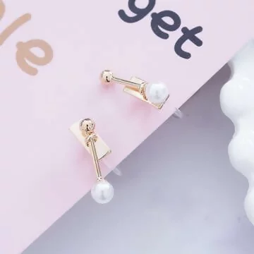 圓桿搖擺珍珠×U型耳夾