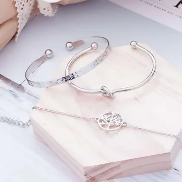 許願樹方糖打個結×三套件手環手鍊組