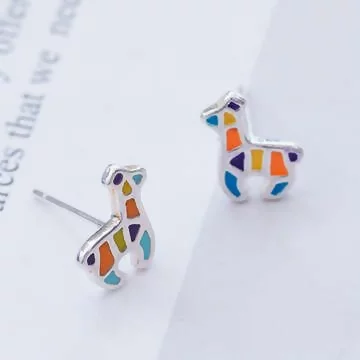 925銀針&times;彩色長頸鹿&times;耳針