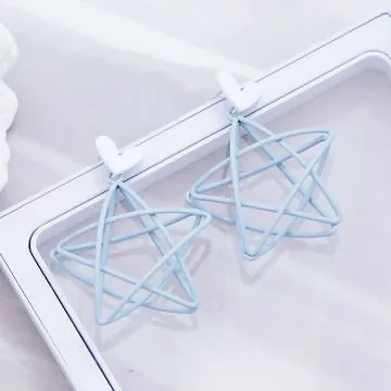 小愛心立體線條星星&times;吊墜耳環