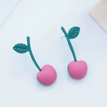 粉紅小櫻桃&times;吊墜耳環