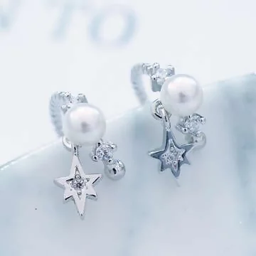 珍珠光芒&times;U型耳骨耳夾