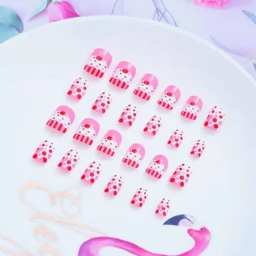 兒童×甜點蛋糕亮面×穿戴式手指甲片×二十四入