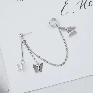 長桿蝴蝶飛&times;單邊耳骨吊墜耳環