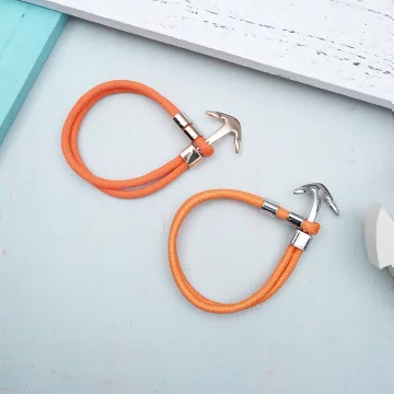 亮橘布繩船錨&times;手鍊&times;共二色