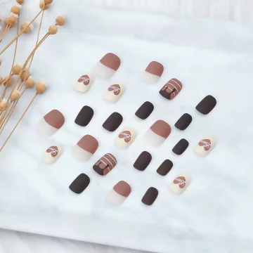 巧克力流心LOVE霧面&times;穿戴式手指甲片&times;二十四入 