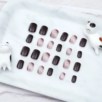 迷霧棕煙深咖亮面&times;穿戴式手指甲片&times;二十四入 