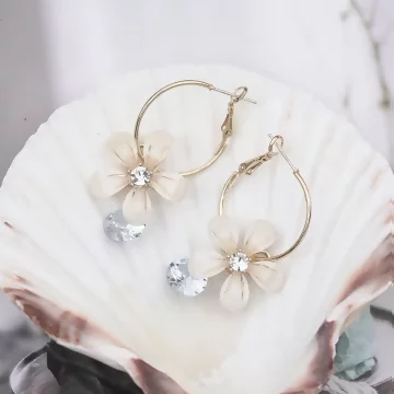 晶透小花之淚×吊墜耳環