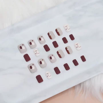 簡約抽象人臉霧面×穿戴式手指甲片×二十四入