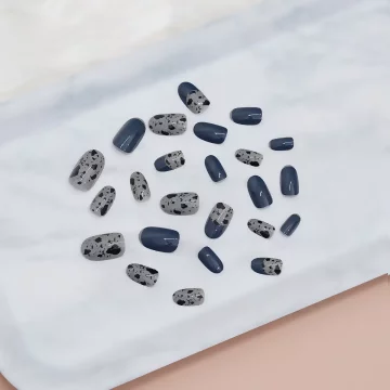 藍灰撞色鴿子蛋亮面&times;穿戴式手指甲片&times;二十四入