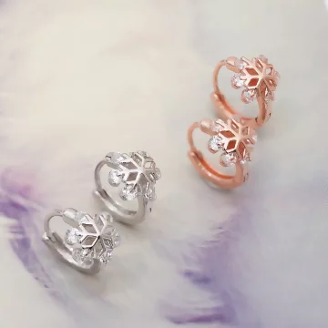 精緻雪花晶鑽&times;耳扣&times;共二色