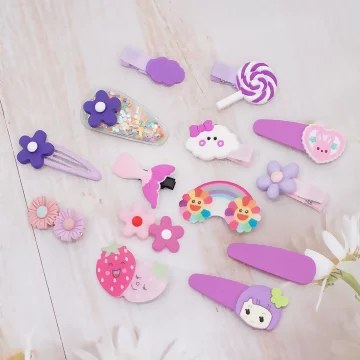 魅紫女孩人魚棒棒糖×十四套件髮夾組