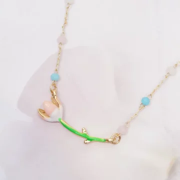 鬱金香繽彩串珠&times;鎖骨項鍊