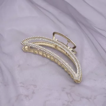 彎月款&times;輕奢晶鑽珍珠&times;鯊魚髮夾