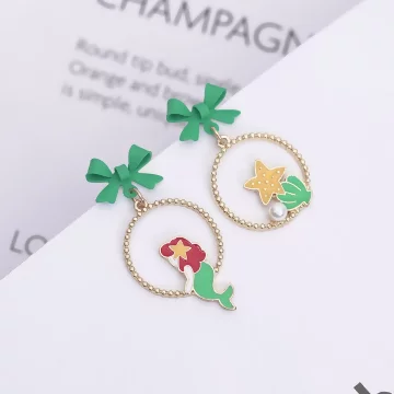 在逃的人魚公主&times;不對稱吊墜耳環