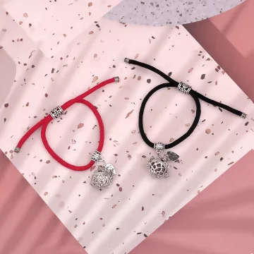 珊瑚之心&times;薰香火山石&times;可調節拉繩手鍊&times;共二色