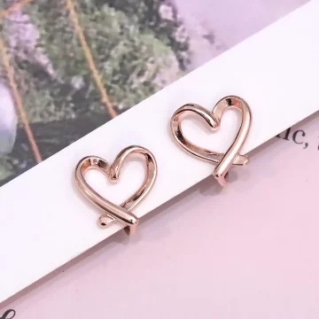 玫瑰金愛心&times;U型耳夾