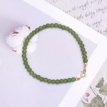 綠色小珠子細串×手鍊