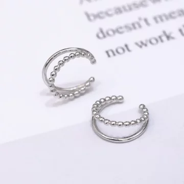 雙層簡約小圓珠&times;U型耳骨夾