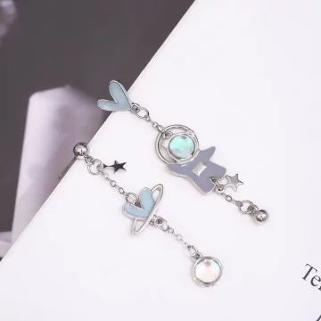 藍心小熊太空人&times;吊墜耳環