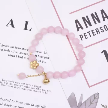 金花粉晶鈴鐺&times;固定式串珠手鍊