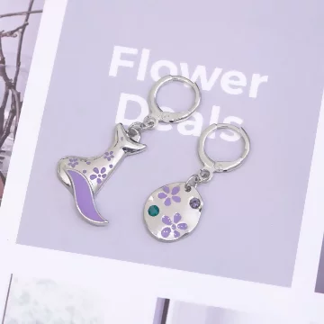紫花魅狐背影&times;不對稱耳扣