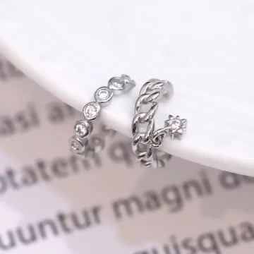 小輕奢晶鑽鍊條&times;U型耳骨夾