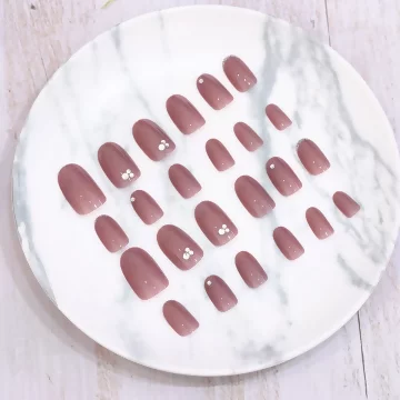 暗紅小水鑽銀蔥亮面&times;穿戴式手指甲片&times;二十四入