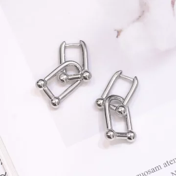 個性雙U型鎖&times;吊墜耳扣